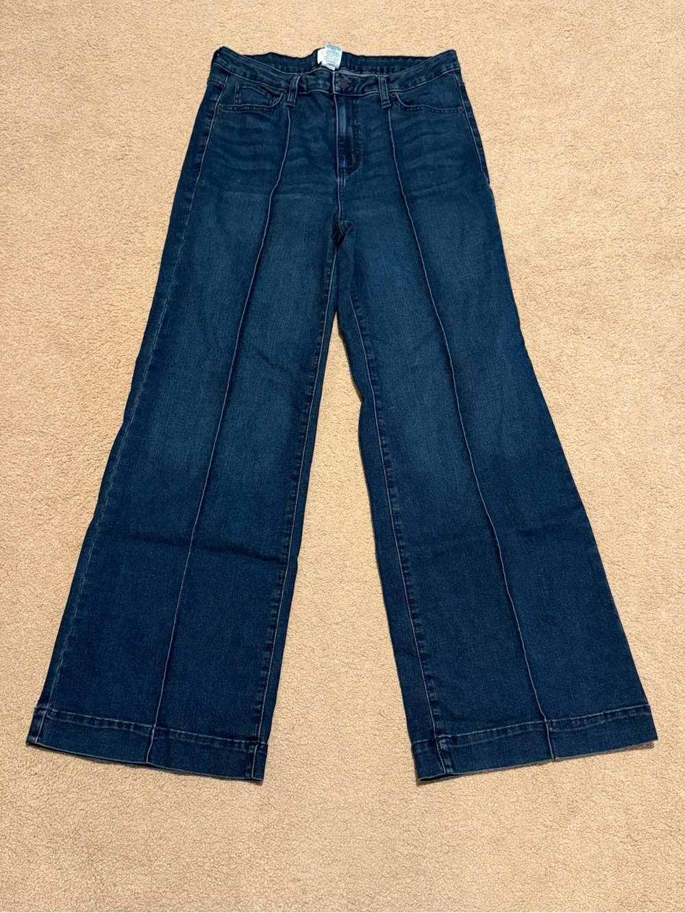 Time and Tru High Rise Seamed Wide Leg Jeans Vintage Dark Women’s Size 10